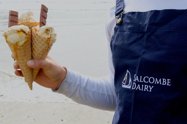Salcombe Dairy harbourside ice cream shop — independent Devon boutique at Söstter