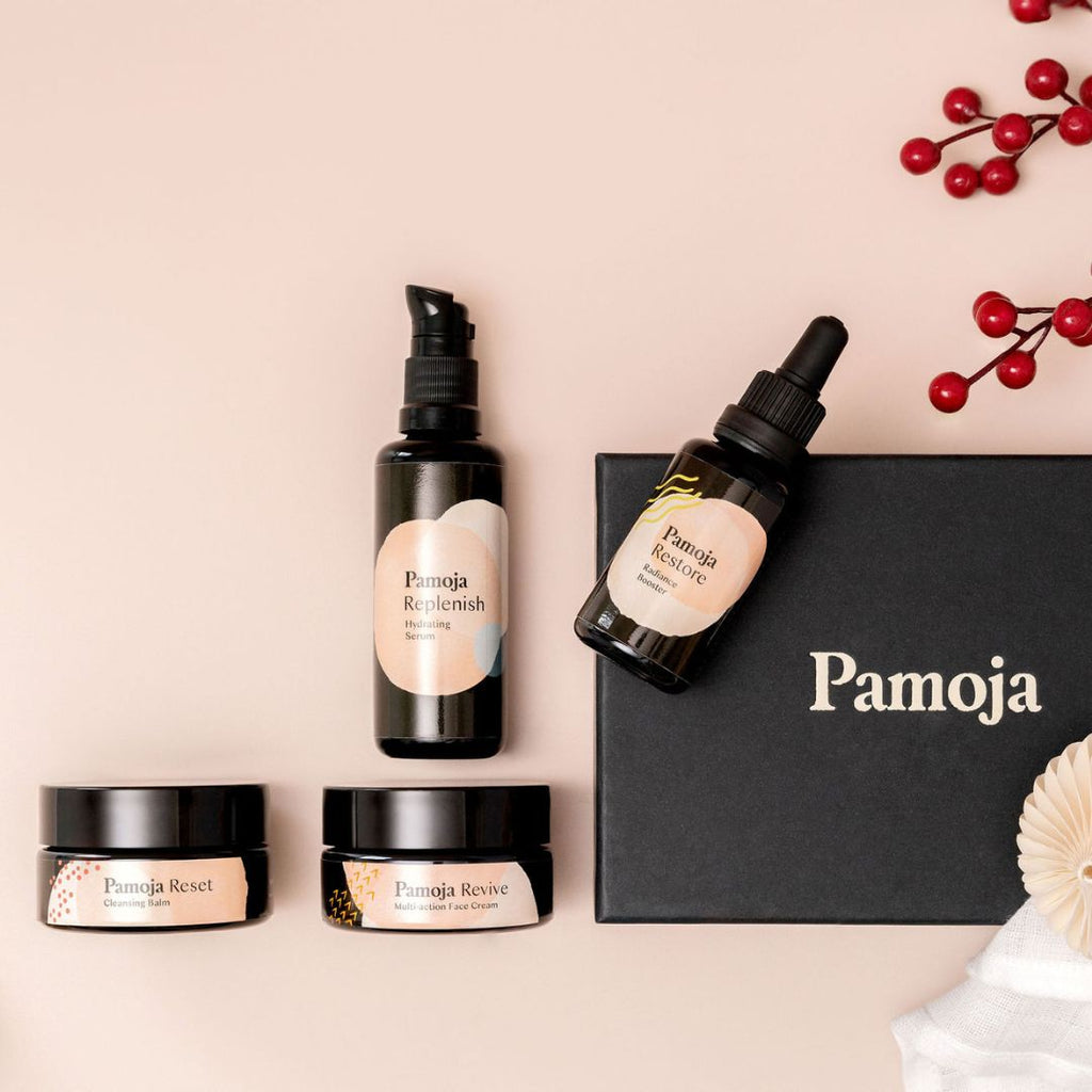 Pamoja award-winning natural skincare handmade in Newcastle by Sarah Taylor - vegan Leaping Bunny certified cleansing balm serum and face cream at Sostter