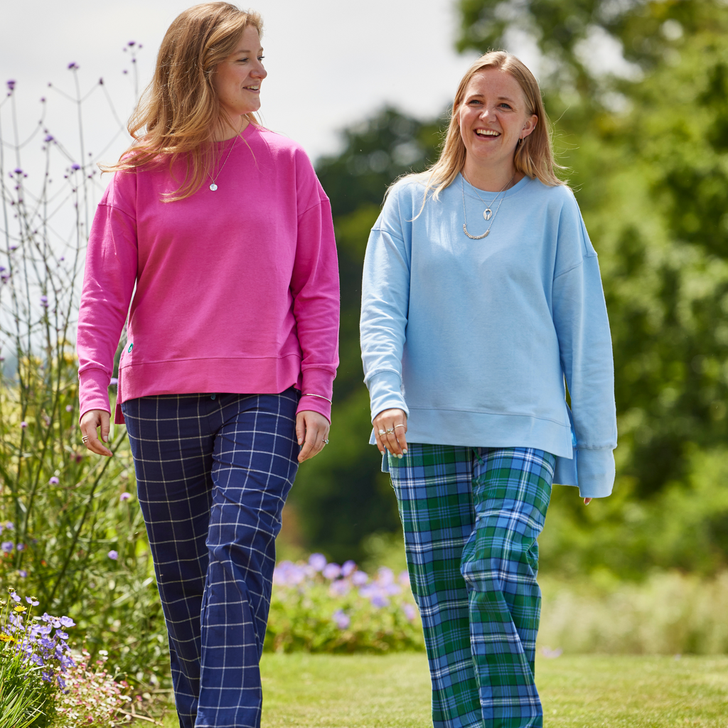 Loungers Clothing British women-led loungewear in GOTS-certified organic brushed cotton with colourways named after endangered species at Sostter