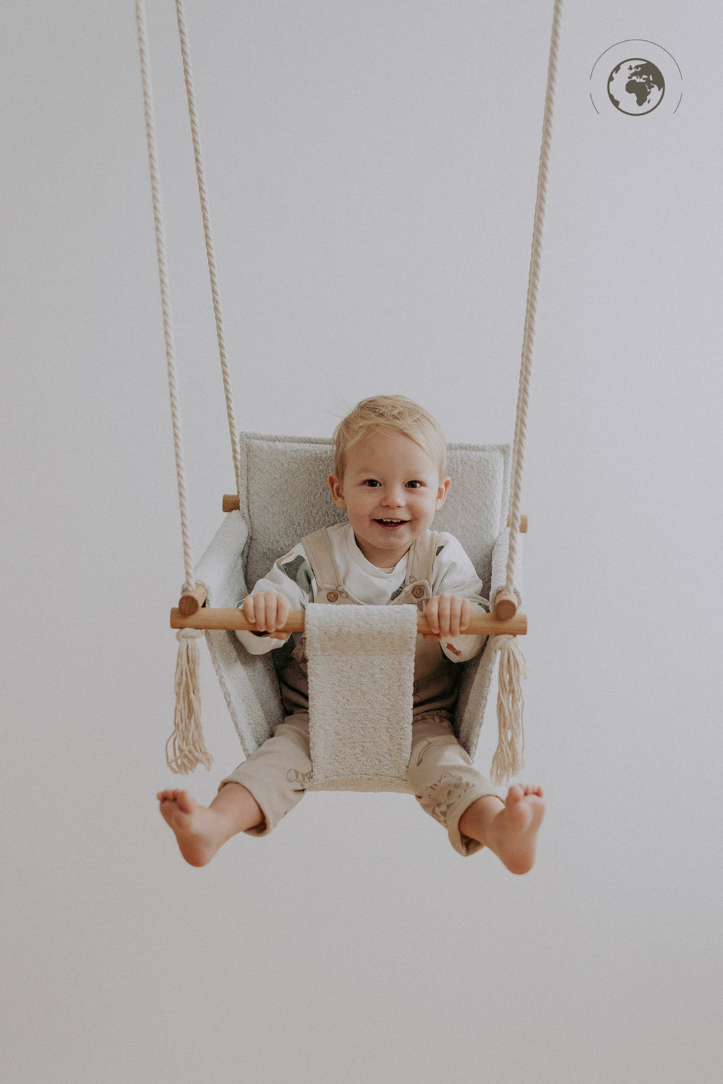 Nofi Kids HopOn indoor children's swings handmade in Tartu, Estonia - in Stone Grey, Pearl White, Night Grey and Sand Nordic palettes at Sostter