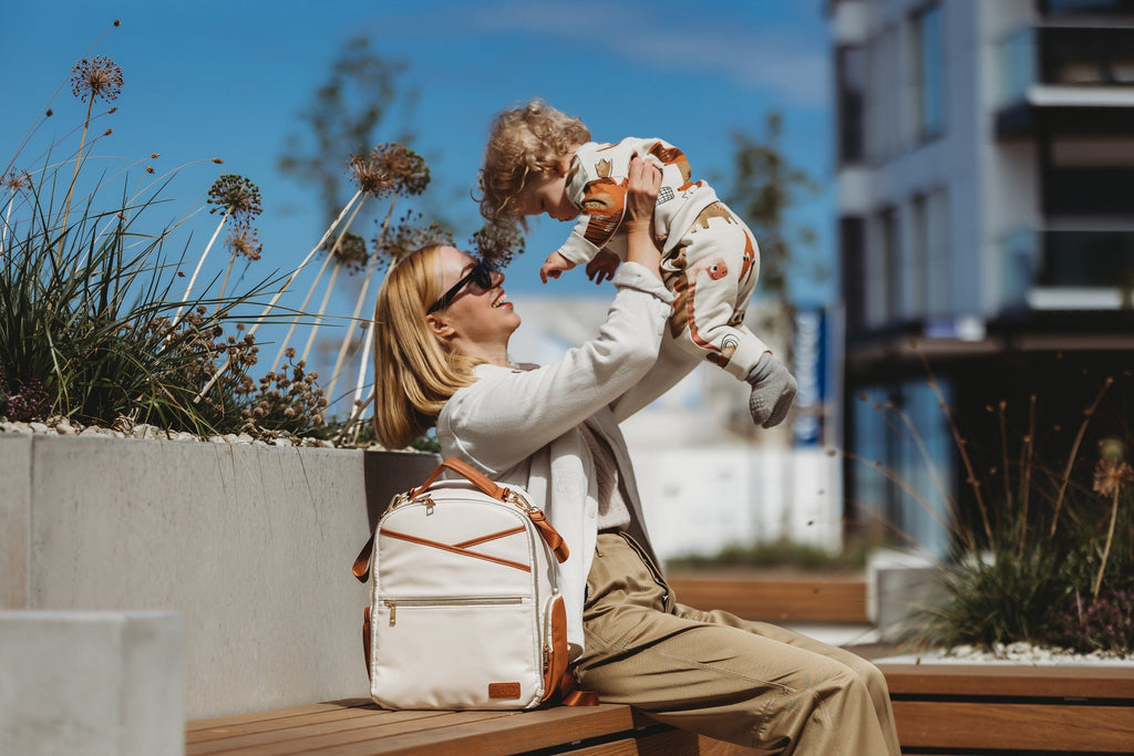 Ally Scandic Estonian designer changing bags and nappy backpacks in vegan leather - Scandinavian-inspired and parent-tested at Sostter