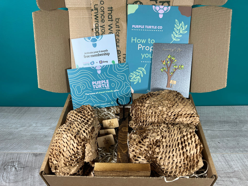 Eco friendly gift sets by The Purple Turtle Company, hand packed in the UK and designed to support ocean clean up initiatives at Sostter