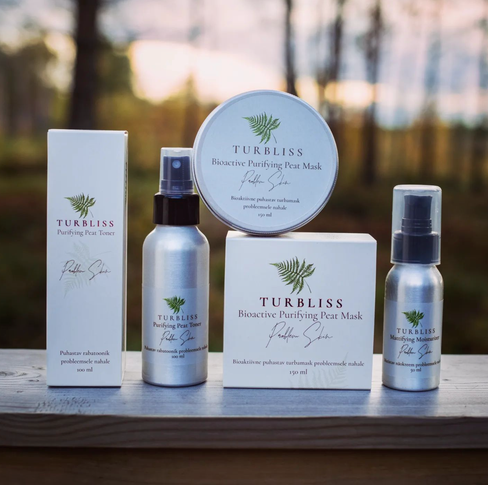 Turbliss Nordic peat skincare made in Estonia - balneological peat face masks, toners and creams developed with the University of Tartu at Sostter