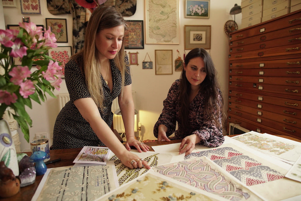 Print Sisters — revived historical prints and Art Nouveau-inspired wall art from sisters Alexia and Claudia, female-led London studio stocked at Söstter.