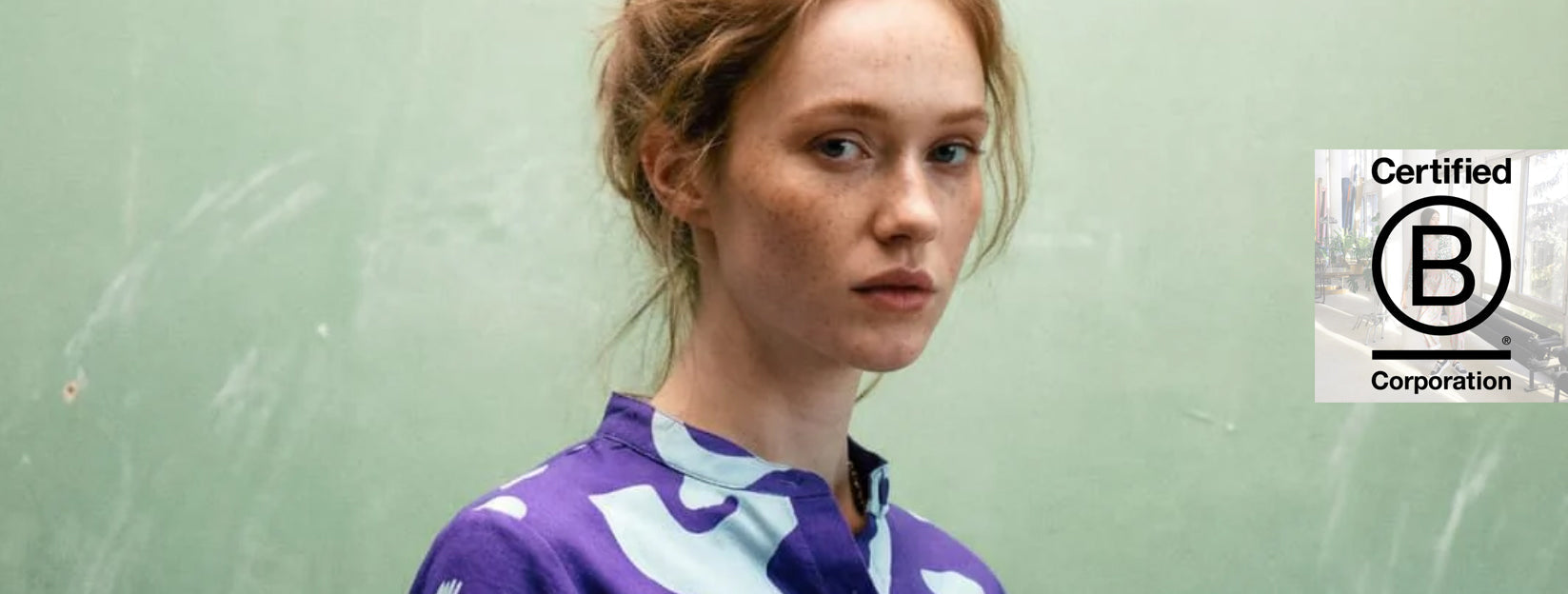 Wild Clouds B-Corp certified sustainable fashion - genderless organic cotton and linen clothing with whimsical prints made in London by female founder Franny at Sostter