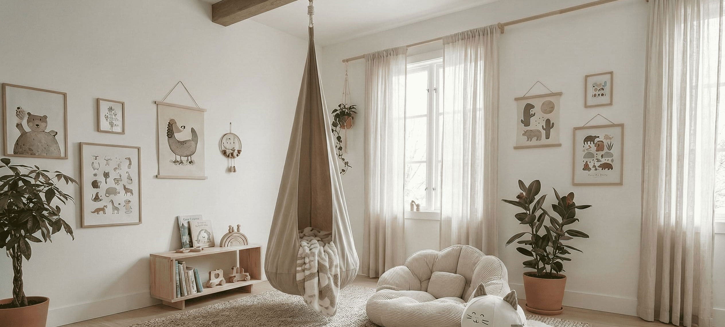 bees and blooms kids soft furnishings - CE certified cocoons cushions and swings for children from an independent brand at Sostter