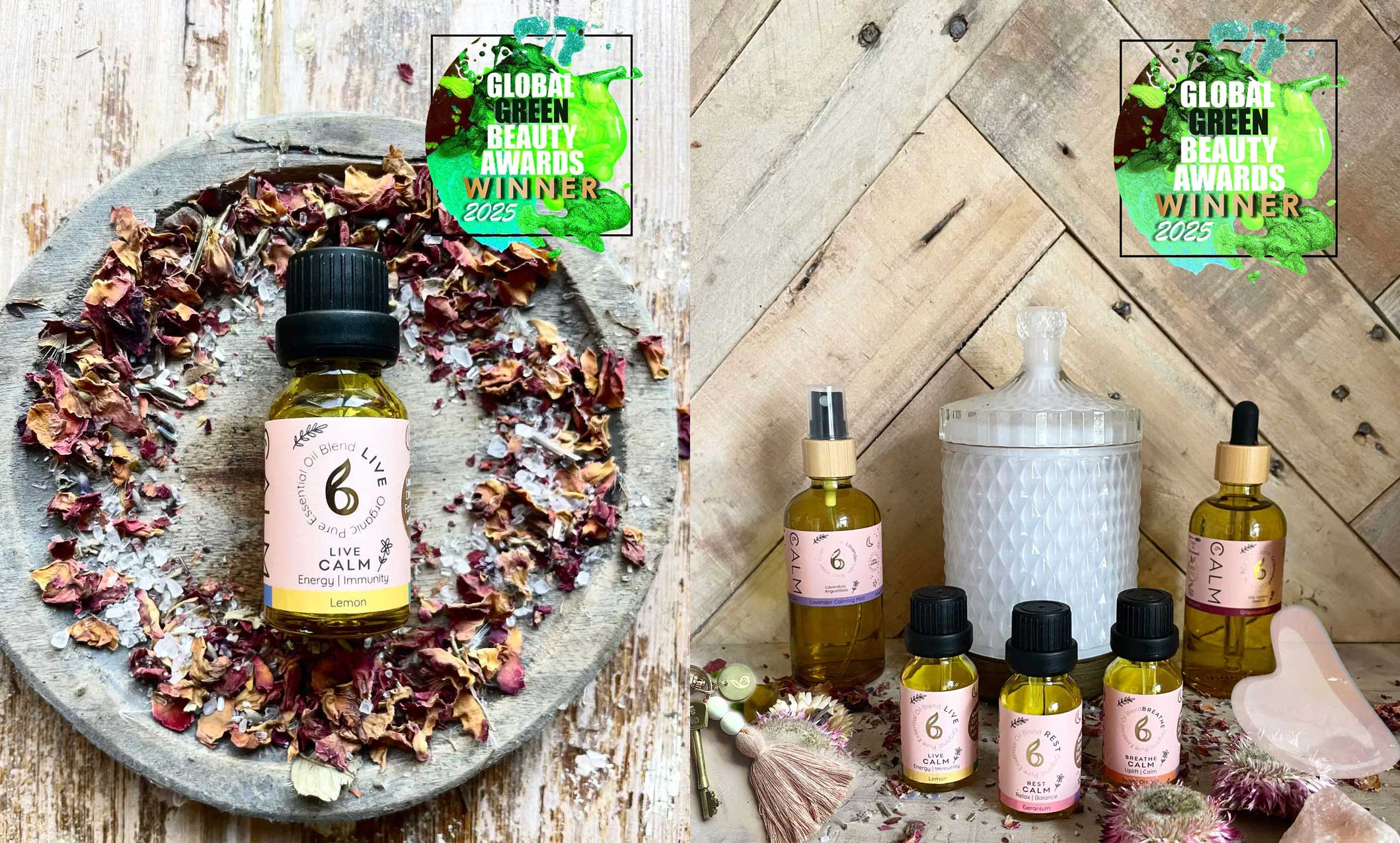 Bcalm organic vegan essential oils and geometric glass aroma diffuser — founded by aromatherapist Becky on the Essex Suffolk border | Sostter