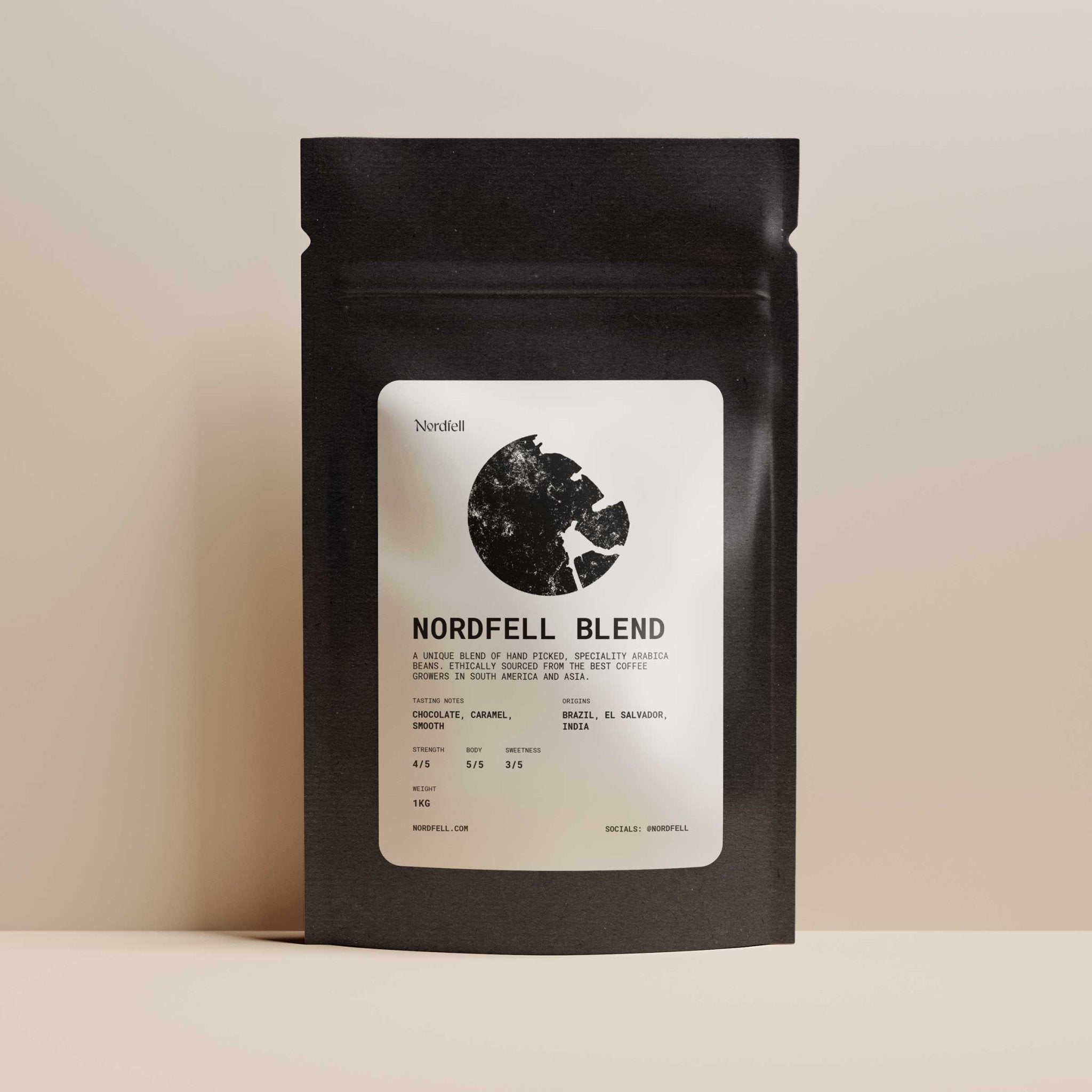 Nordfell specialty Arabica coffee blends and single origins - Thinking Time, The Artist, The Explorer, Sunday Vibes, Bold Ideas - from a North London roaster at Sostter