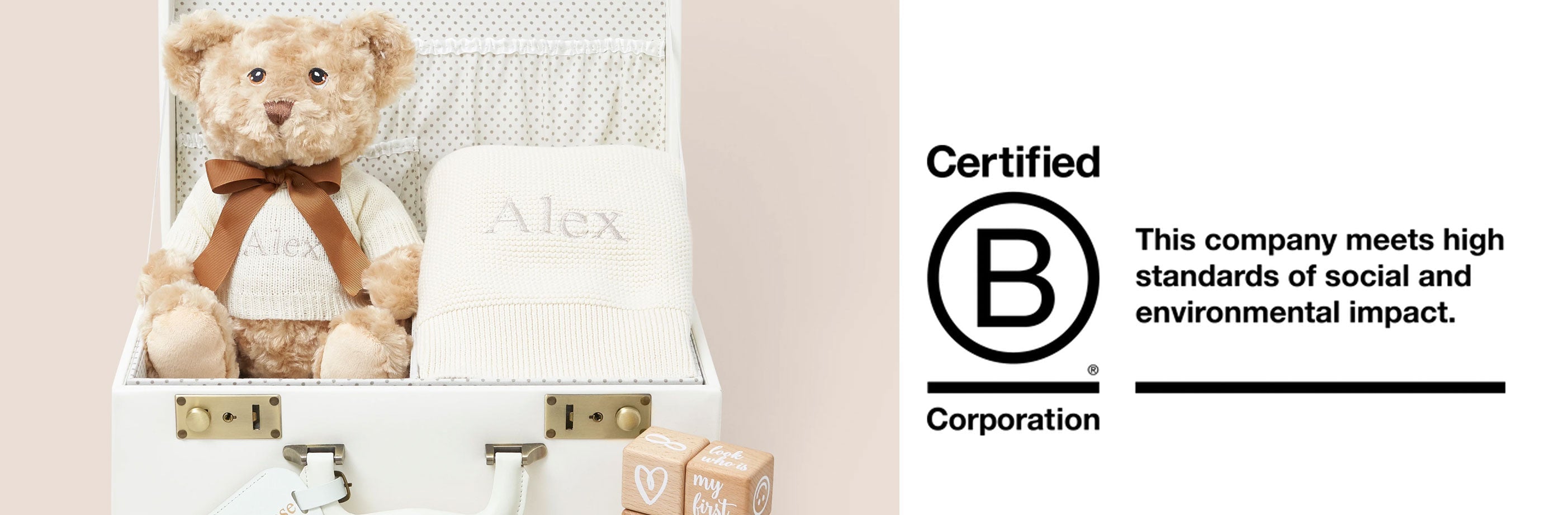 The Baby Gifting Company premium personalised baby gifts — sustainably made and beautifully presented newborn gifts, available at Sostter