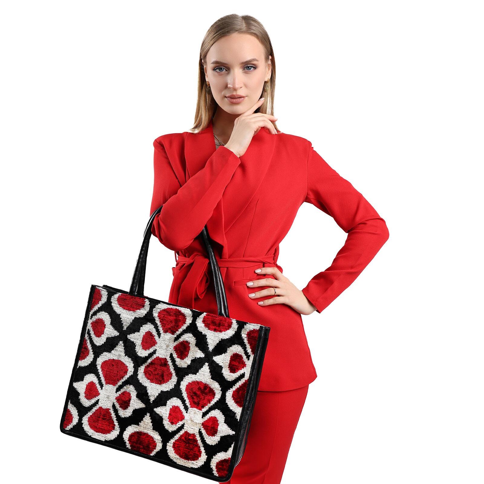 Luxurious Aaliyah Silk & Leather Tote – Spacious & Handmade by Jkel at www.brixbailey.com