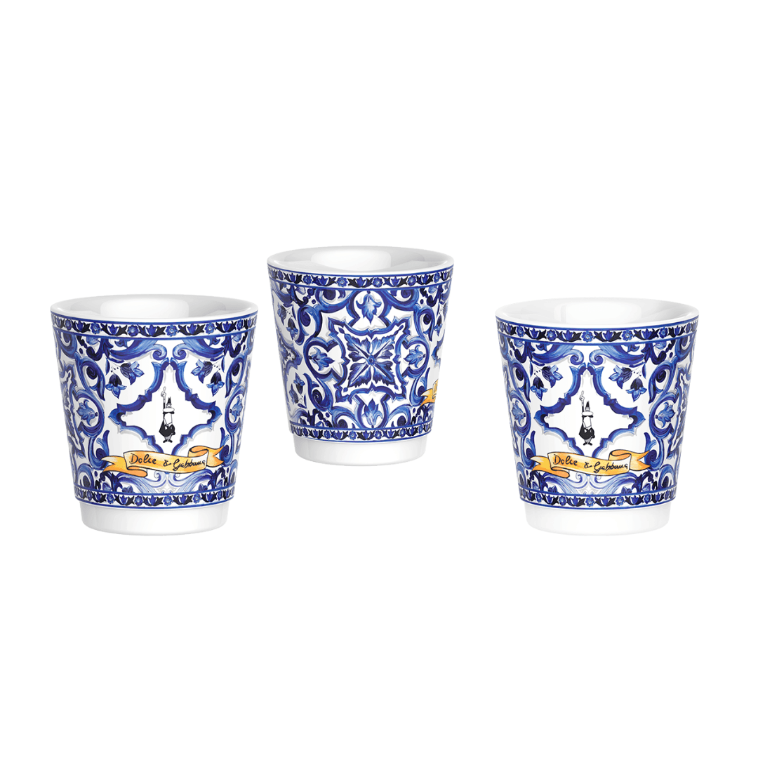 Blue Mediterranean 6 Cup Moka and Espresso Set