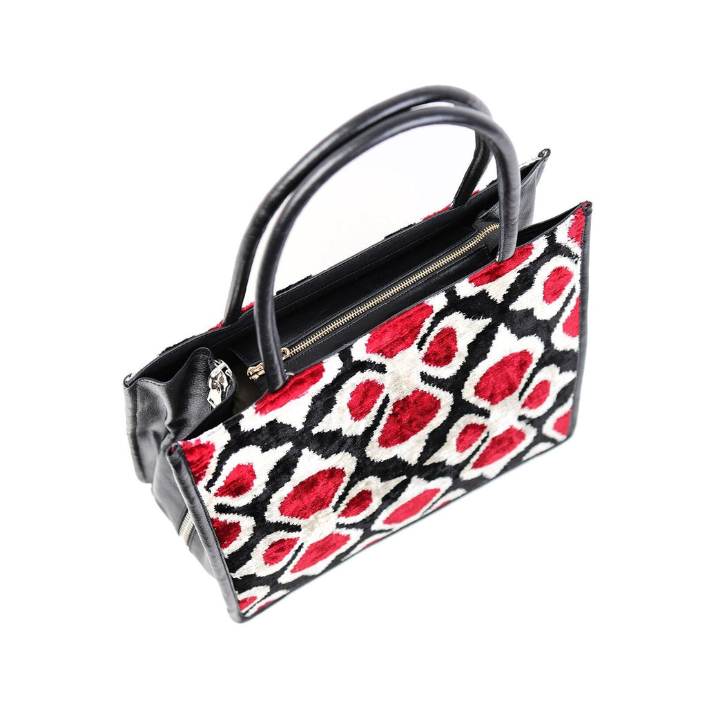 Luxurious Aaliyah Silk & Leather Tote Bag – Spacious & Handmade by Jkel at www.brixbailey.com