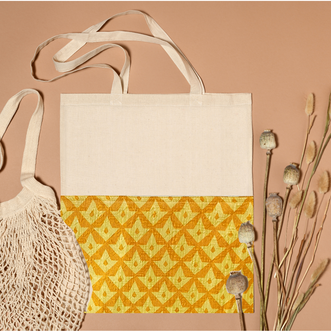 Upcycled Sari Cotton Tote Bag Handmade in India