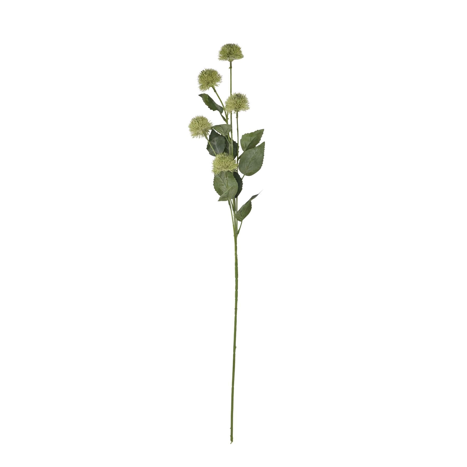 Artificial thistle stem with spherical head, natural green tones, lifelike texture, 81cm tall, premium plastic botanical decor by sostter at brixbailey.com