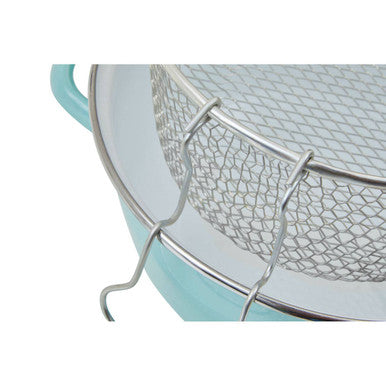 Green Deep Fryer with Glass Lid