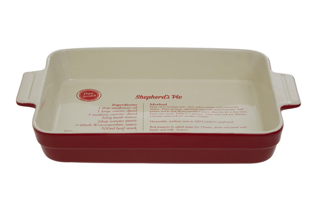 Red Stoneware Rectangular Baking Dish