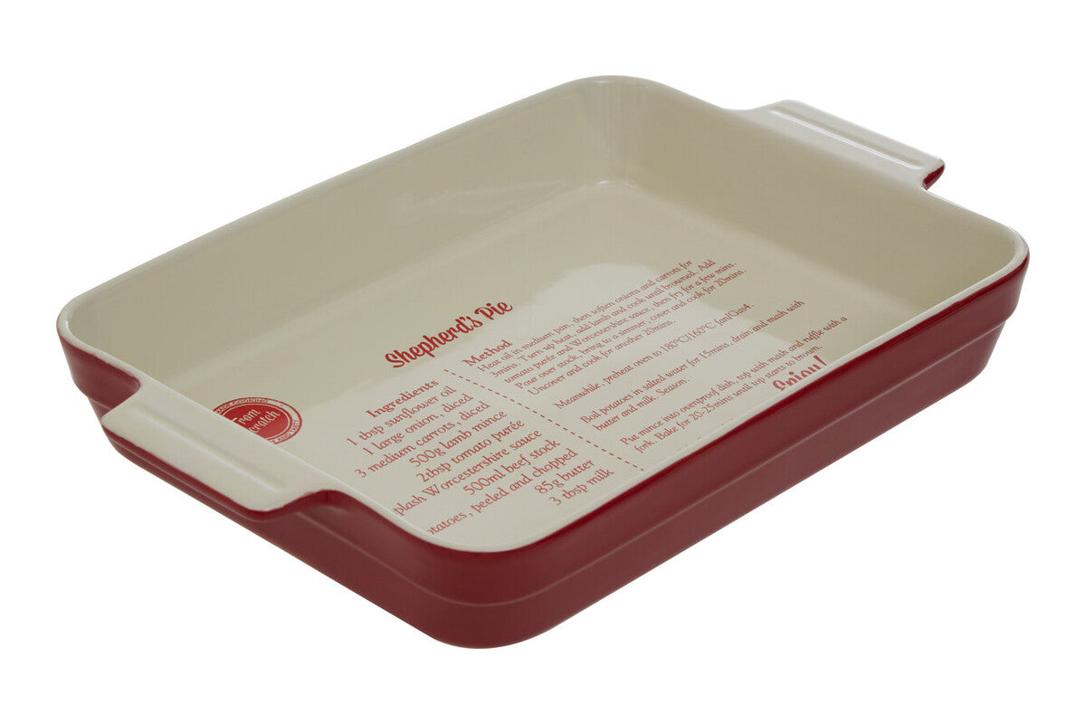 Red Stoneware Rectangular Baking Dish