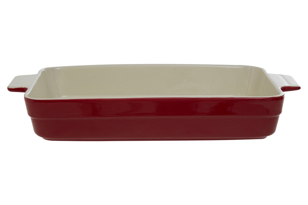 Red Stoneware Rectangular Baking Dish