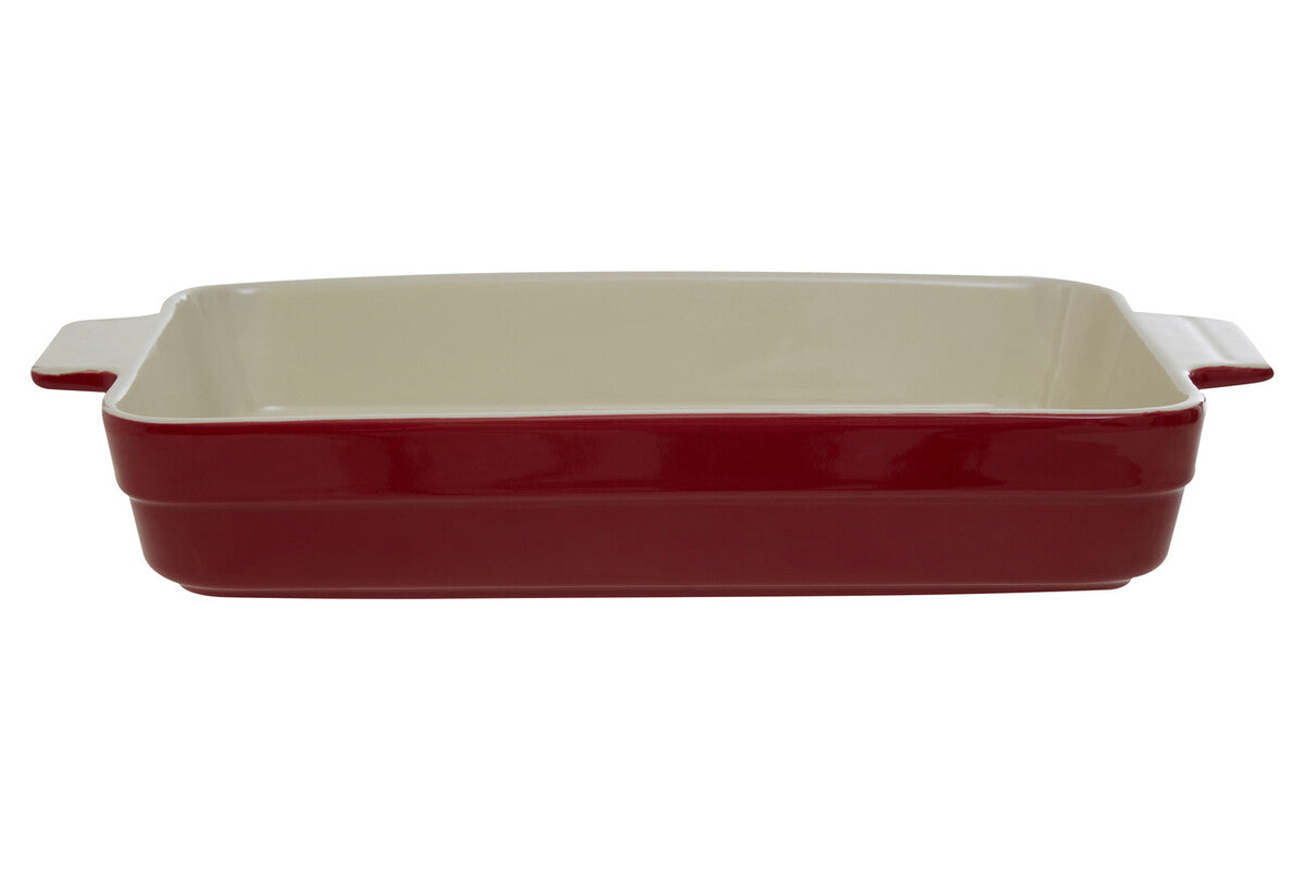 Red Stoneware Rectangular Baking Dish