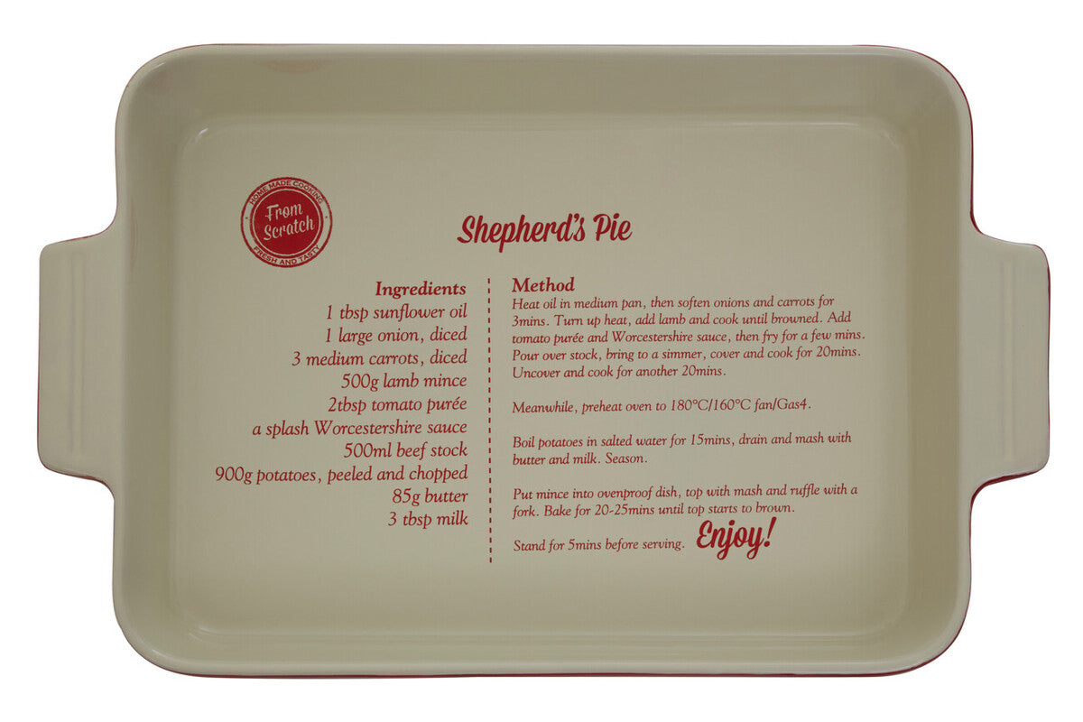 Red Stoneware Rectangular Baking Dish