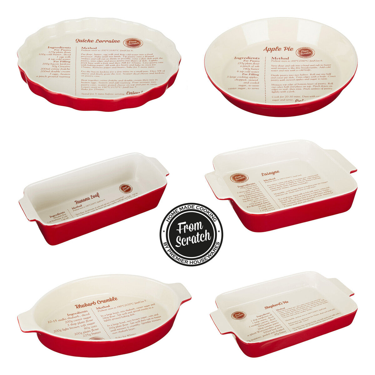 Red Stoneware Rectangular Baking Dish