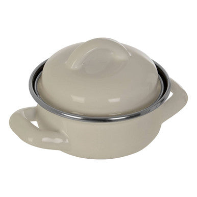 White Enamel Mini Casserole Dish 10cm