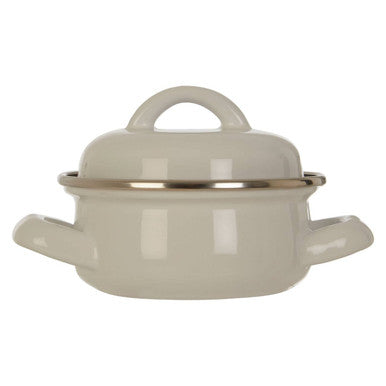White Enamel Mini Casserole Dish 10cm