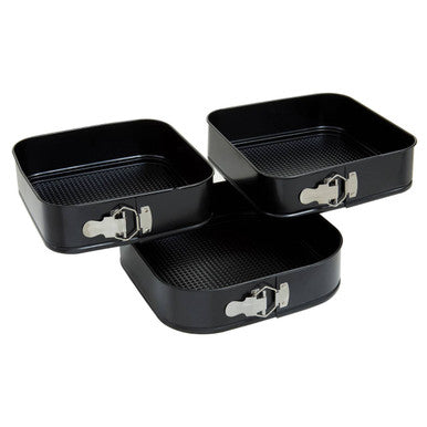 Set of Three Square Cake Tins with Non Stick Finish