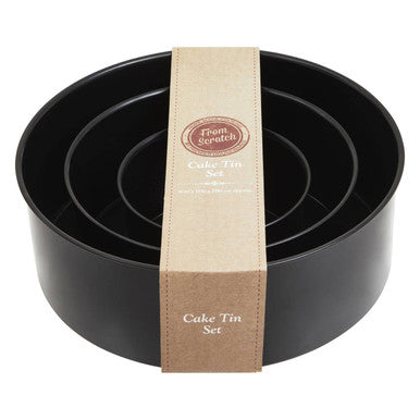 Set of Three Round Cake Tins