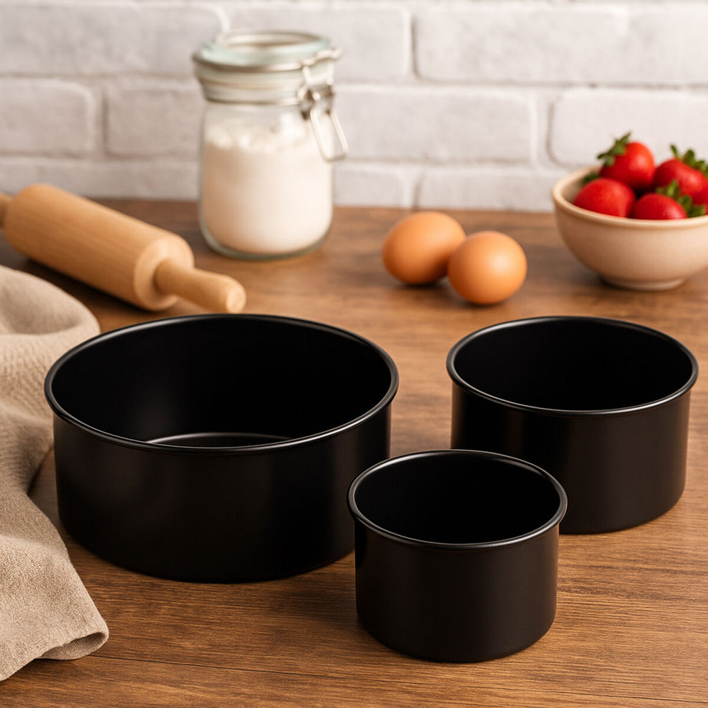 Set of Three Round Cake Tins