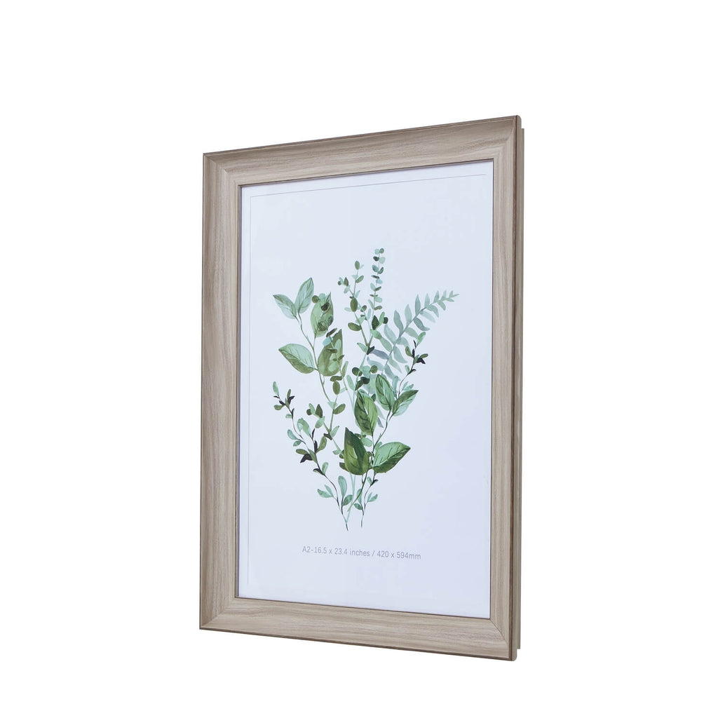 White washed A2 picture frame with distressed wood finish, rustic minimalist style for wall or tabletop display. by sostter at brixbailey.com
