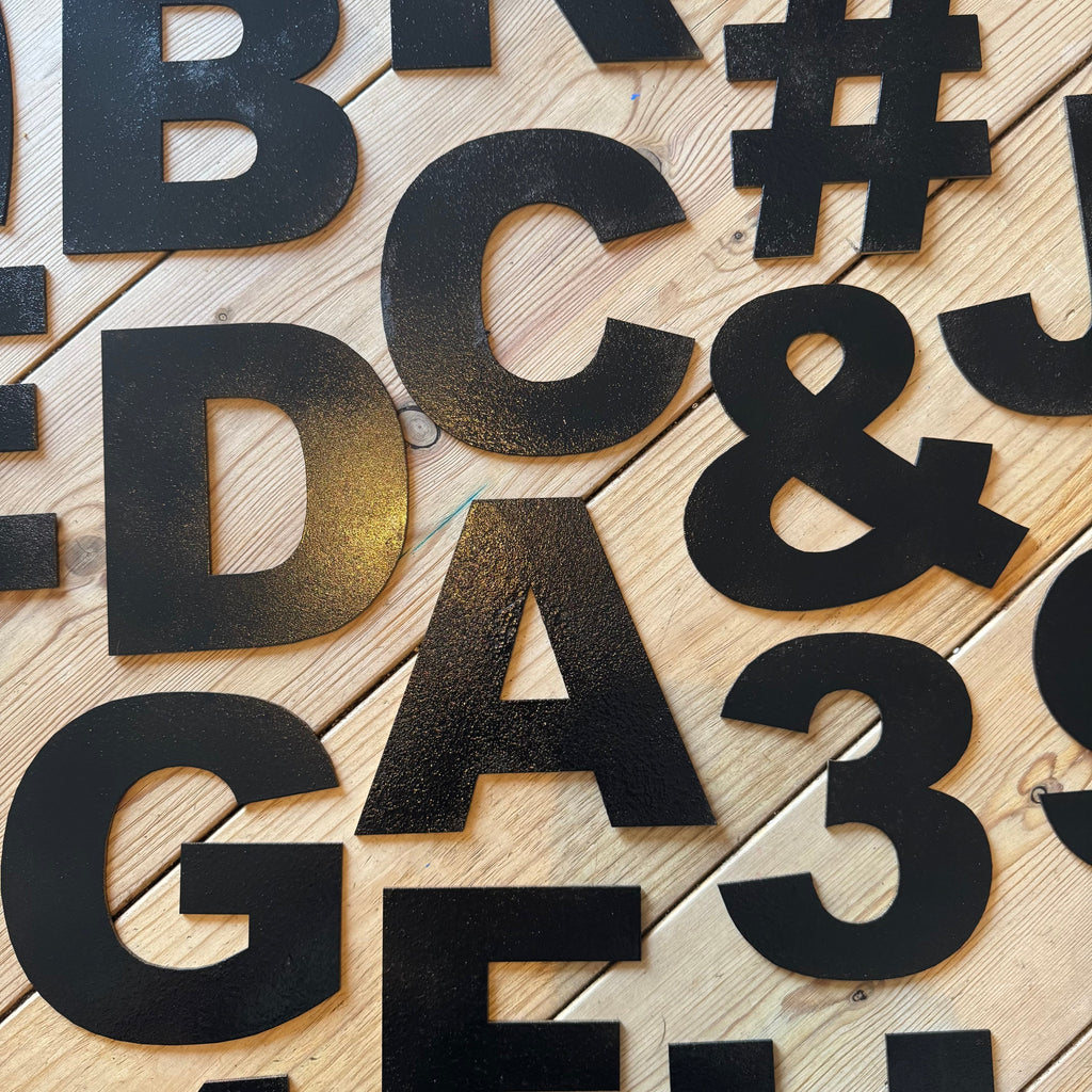 Black Metal Letters 12 inch and 5 inch Rustic Industrial Wall Decor
