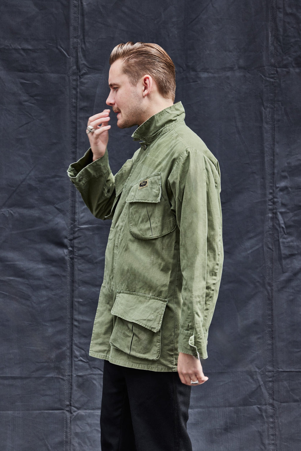 Vintage USS Constellation Field Jacket Hand Embroidered