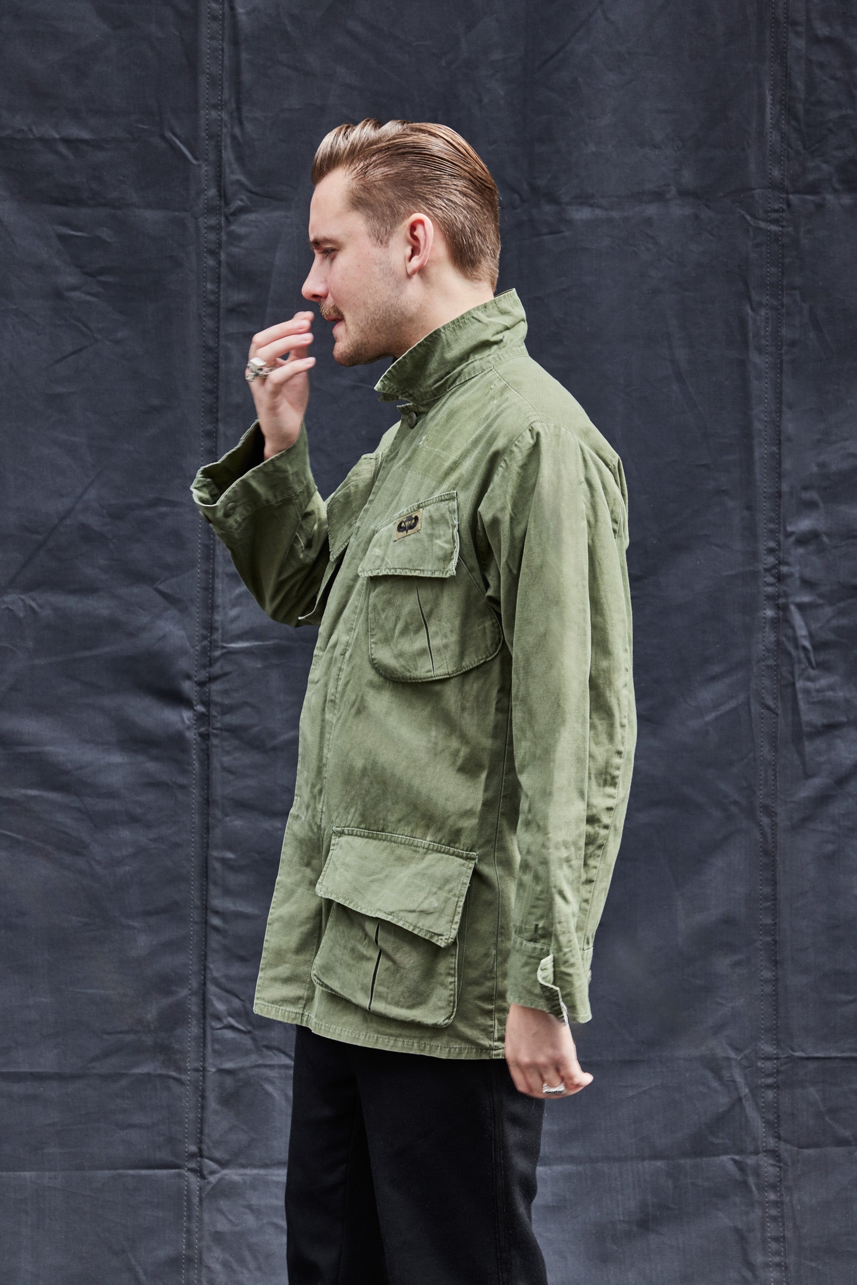 Vintage USS Constellation Field Jacket Hand Embroidered