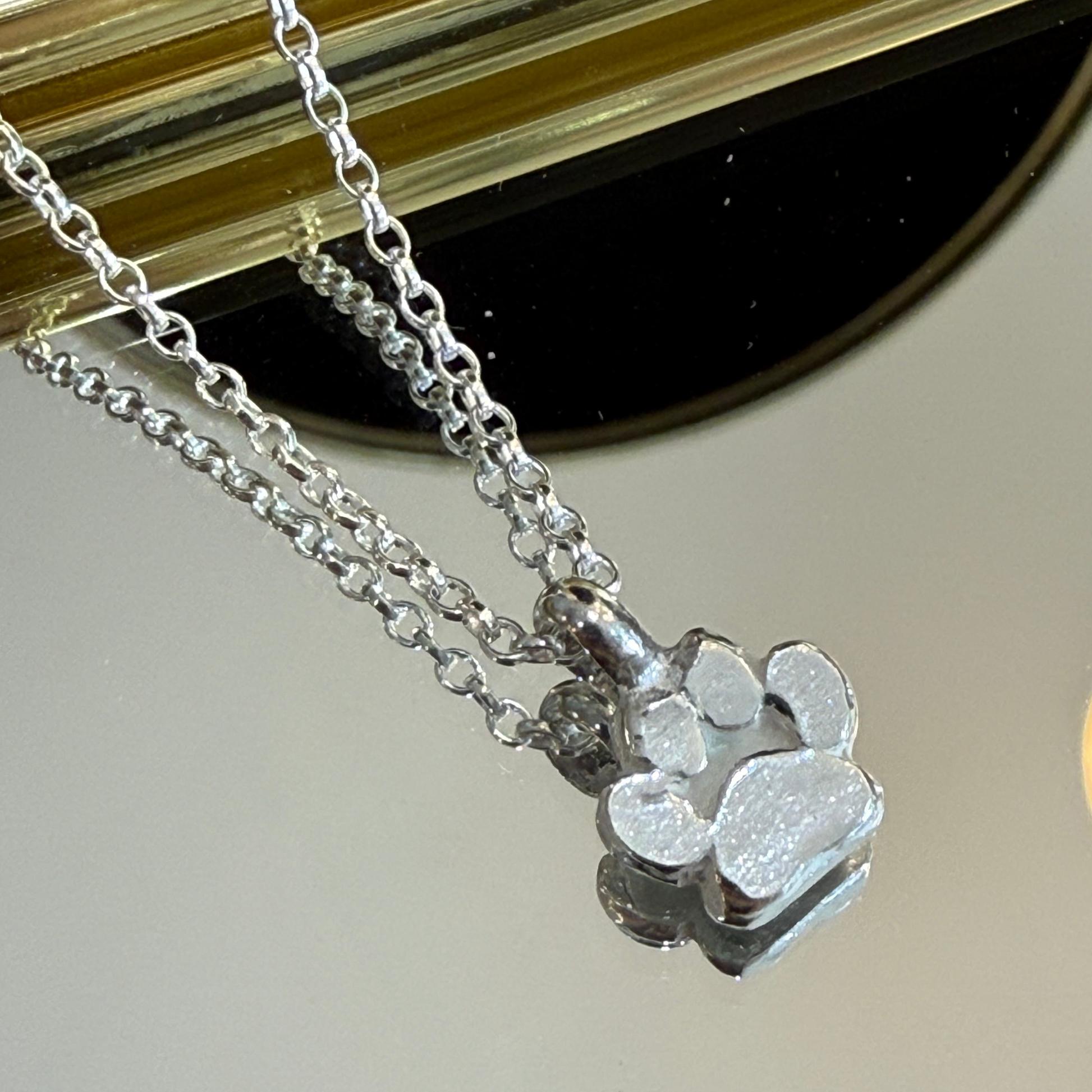 Silver Paw Charm Necklace