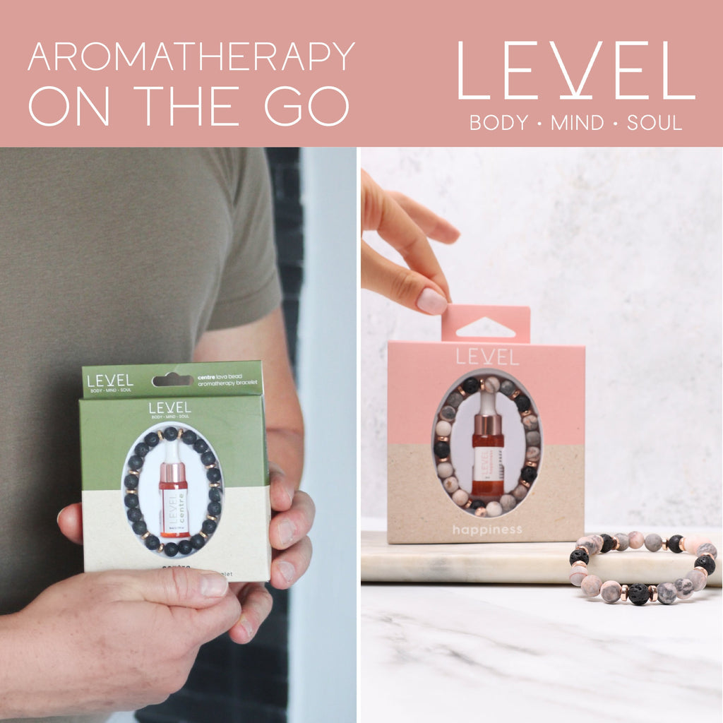 Lava Bead Aromatherapy Bracelet Set Centre and Happiness