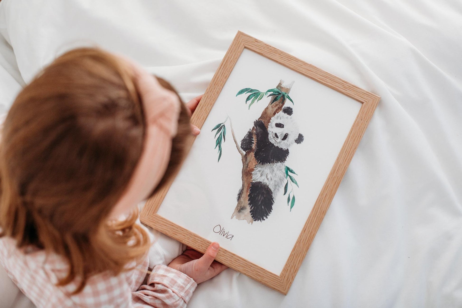 Personalised Panda Bear Watercolour Print