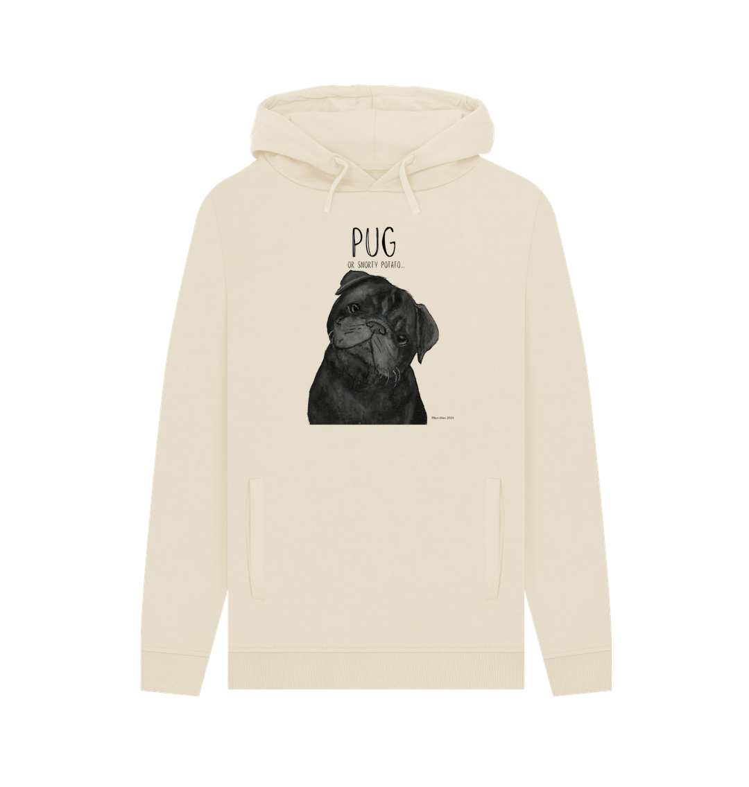 Snorty Potato Mens Hoodie Cozy Pug Vibes for Dog Lovers