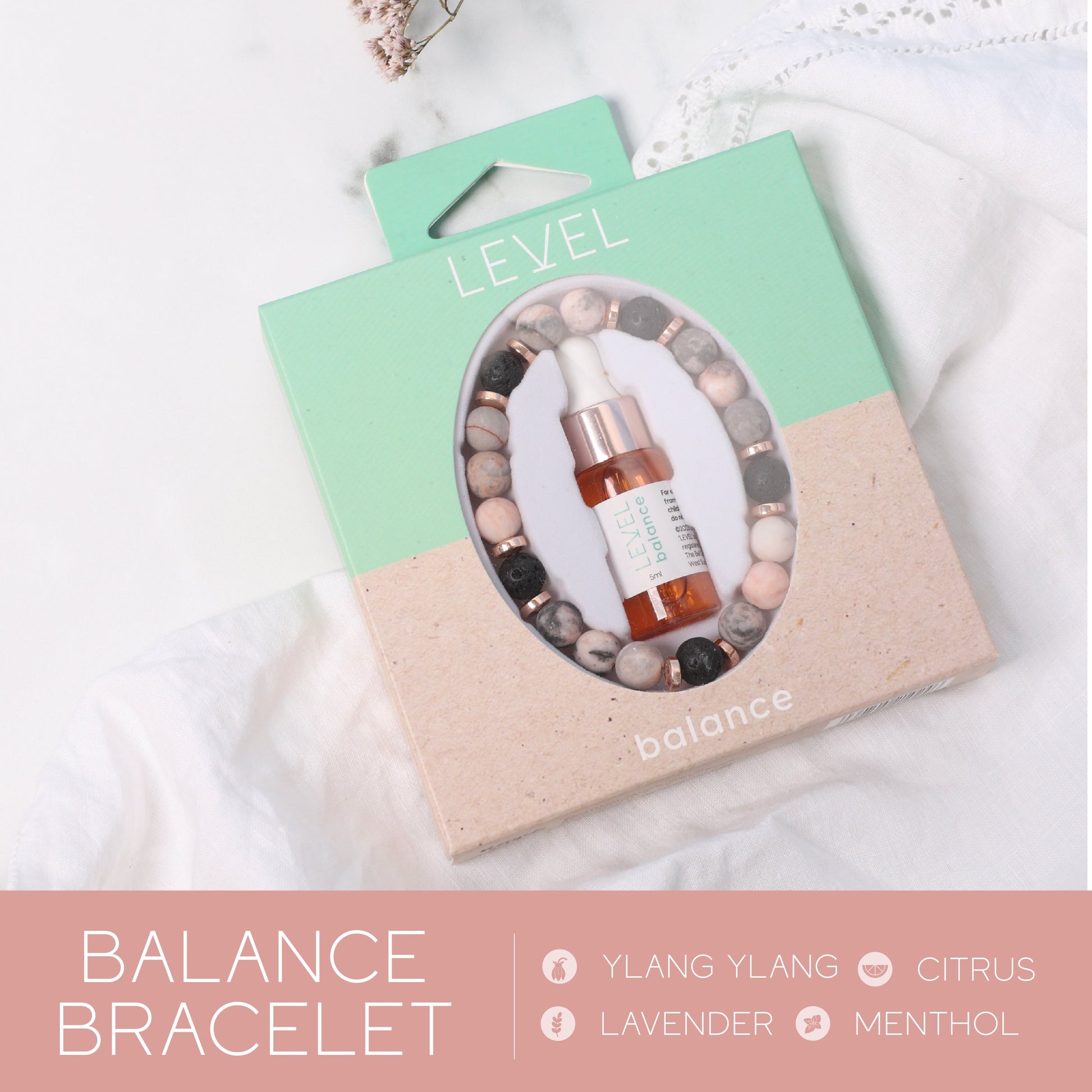 Lava Bead Aromatherapy Bracelet Set Balance and Happiness