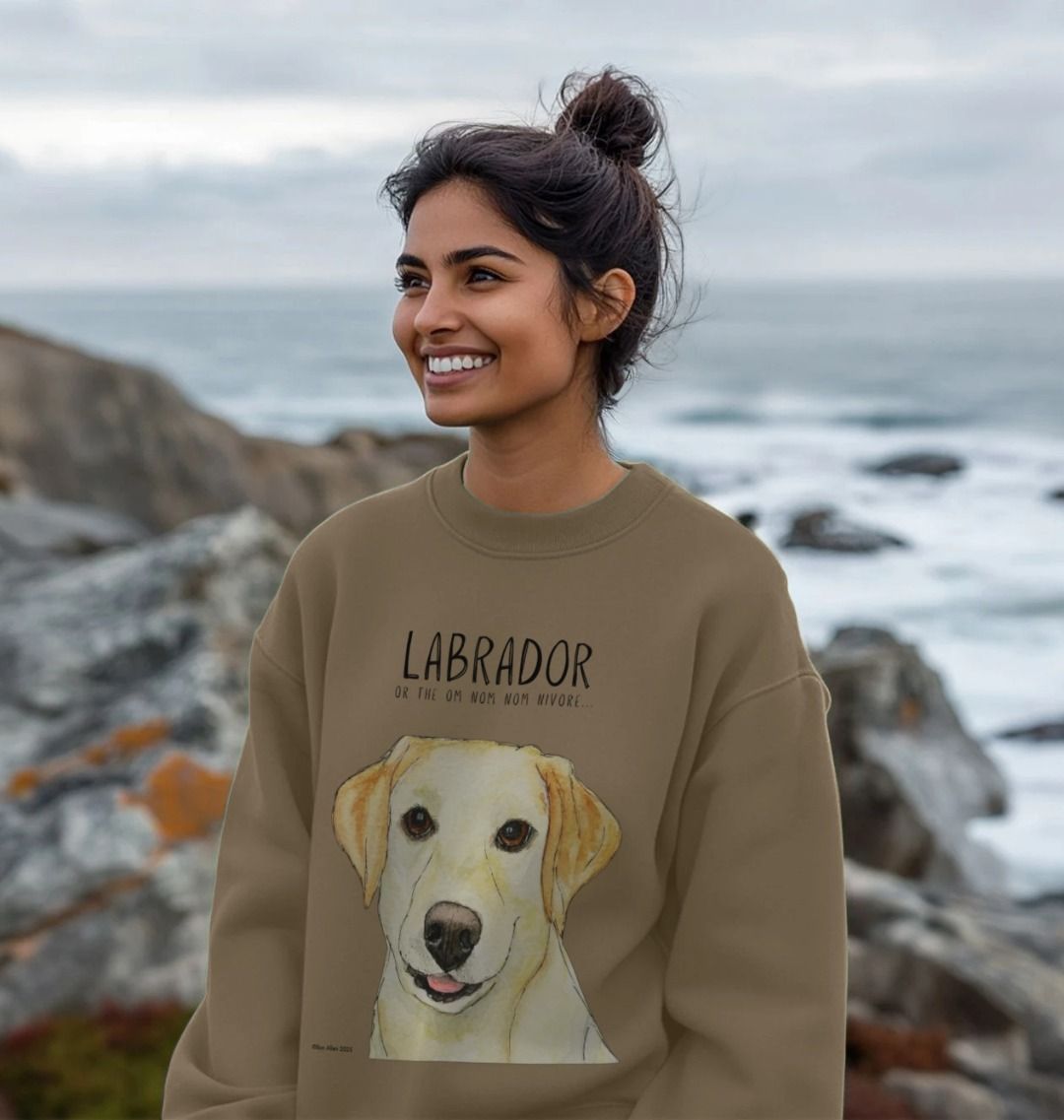 Will Sit for Snacks Yellow Labrador Oversized Sweatshirt