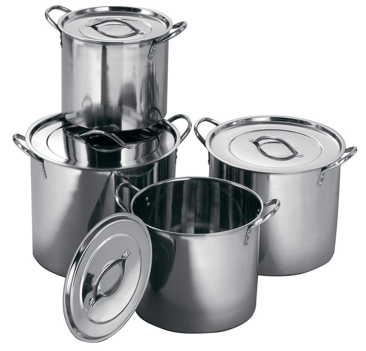 Set of 4 Stock Pots with Lids