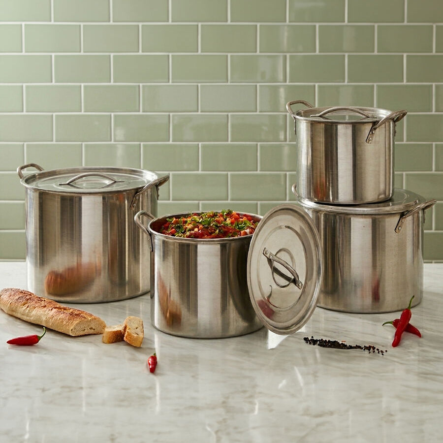 Set of 4 Stock Pots with Lids