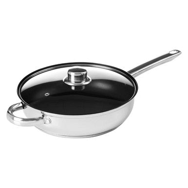 24cm Stainless Steel Non Stick Frypan with Glass Lid