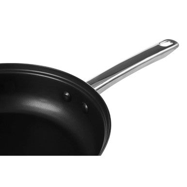 24cm Stainless Steel Non Stick Frypan with Glass Lid