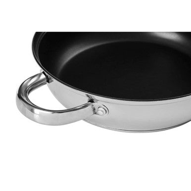 24cm Stainless Steel Non Stick Frypan with Glass Lid