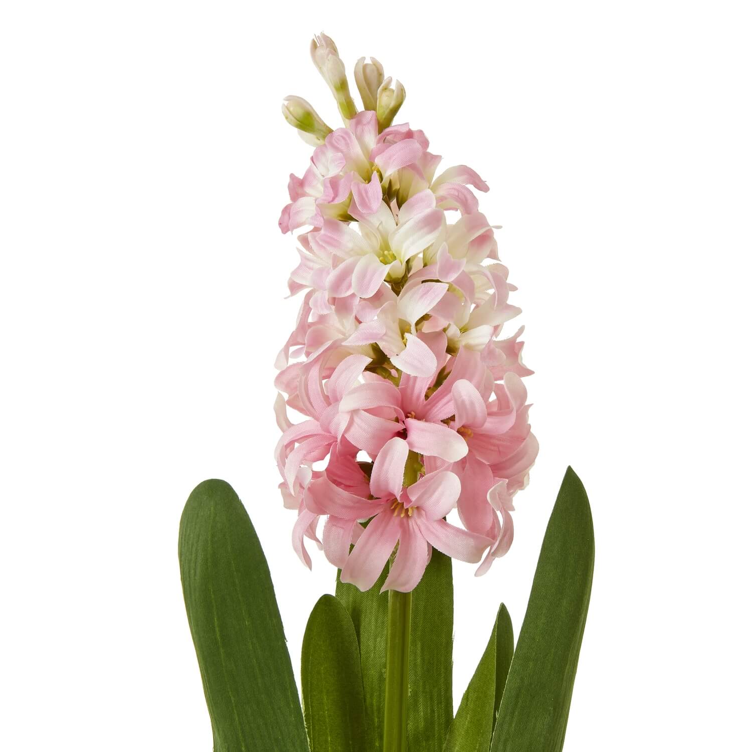 Lifelike pink hyacinth faux stem with delicate blush blooms, 44cm tall, perfect for vase arrangements by sostter at brixbailey.com