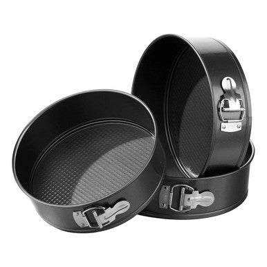 Set of 3 Spring Form Round Cake Tins