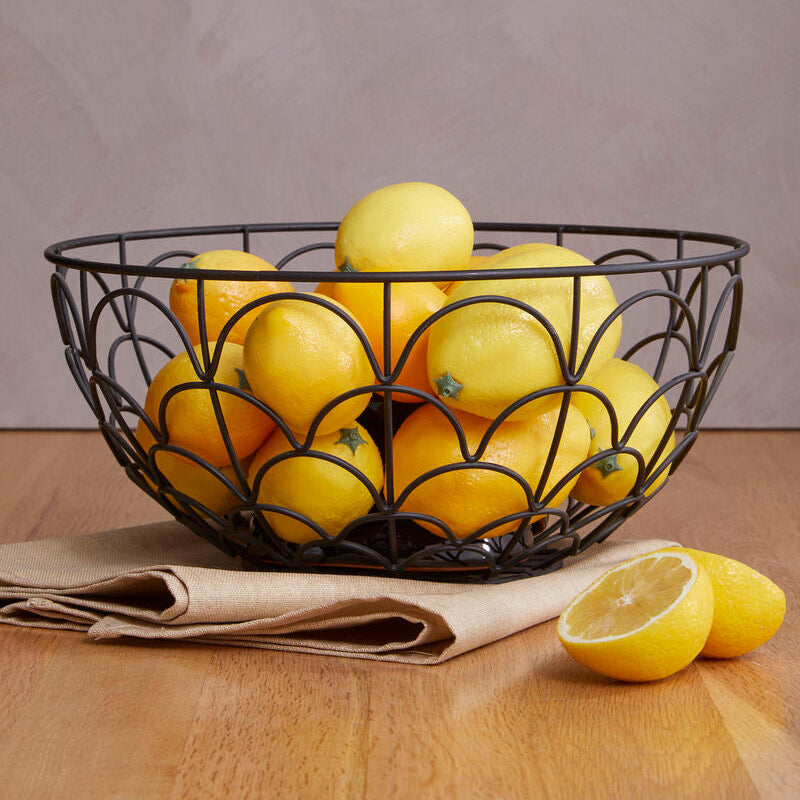 Deco Fruit Basket in Matte Black