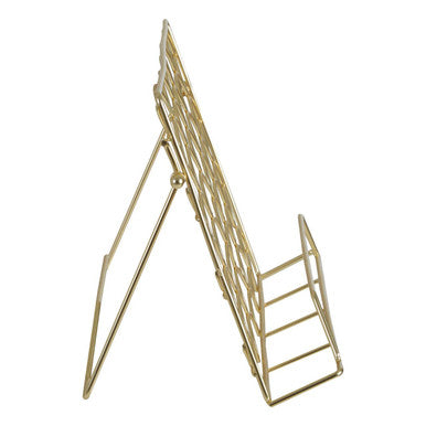 Matte Gold Cookbook Stand with Adjustable Angle
