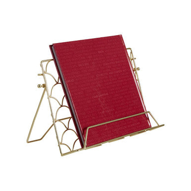 Matte Gold Cookbook Stand with Adjustable Angle